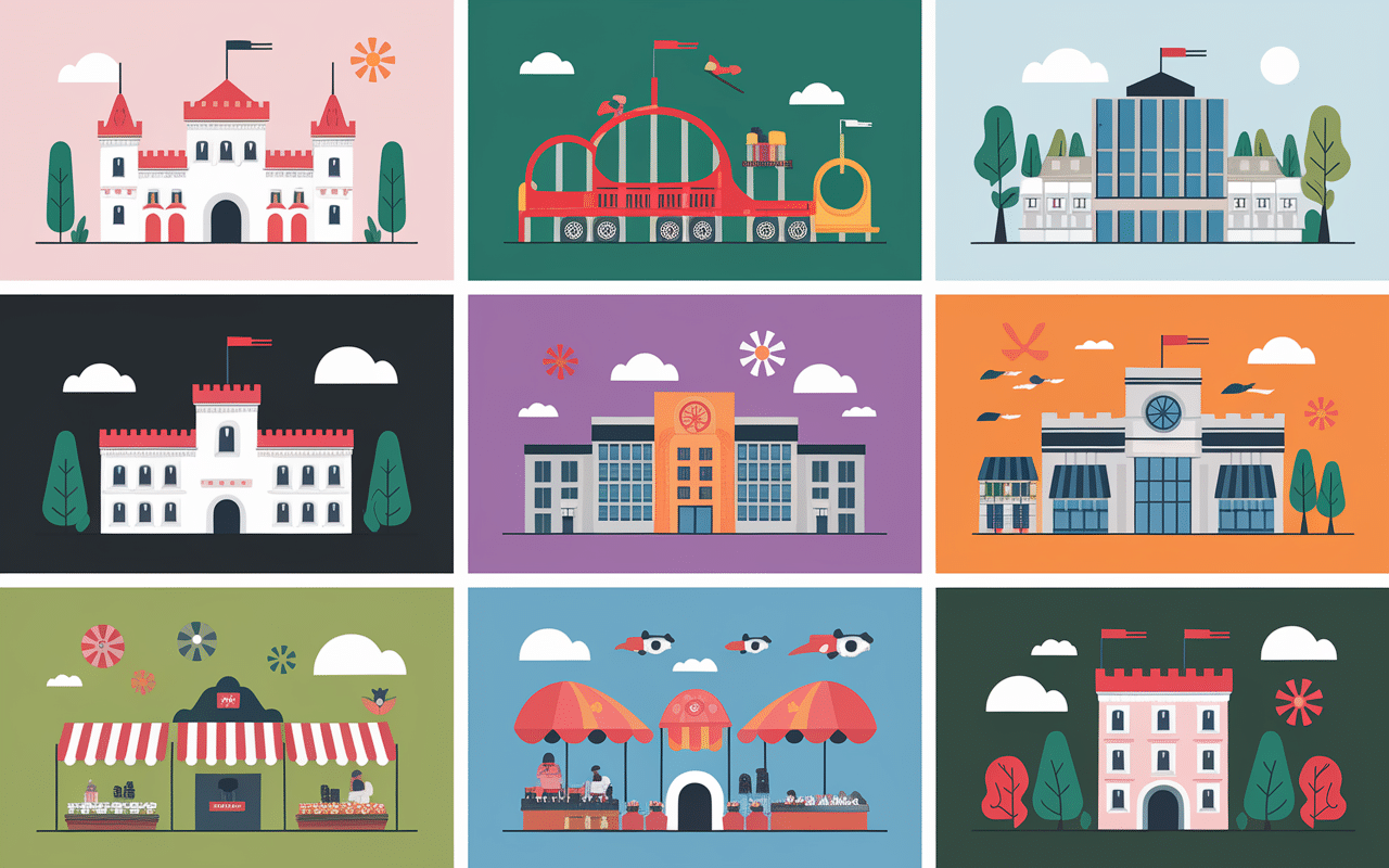 Collage destinations touristiques autocar