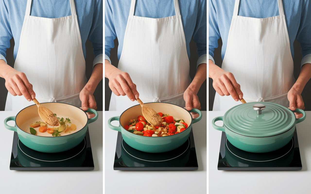 Étapes de cuisson rouelle de porc confite