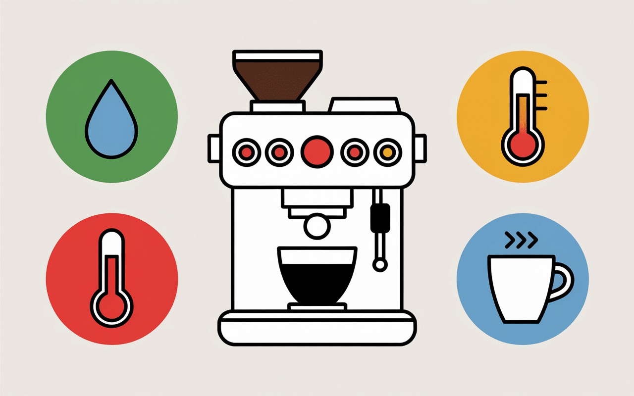 Icônes problèmes machine à café Silvercrest