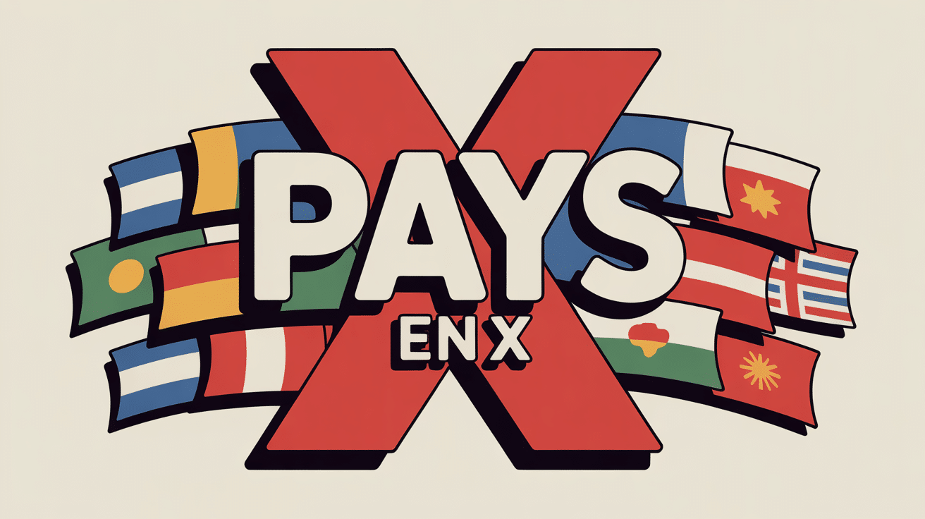 Grande lettre X barrée avec drapeaux