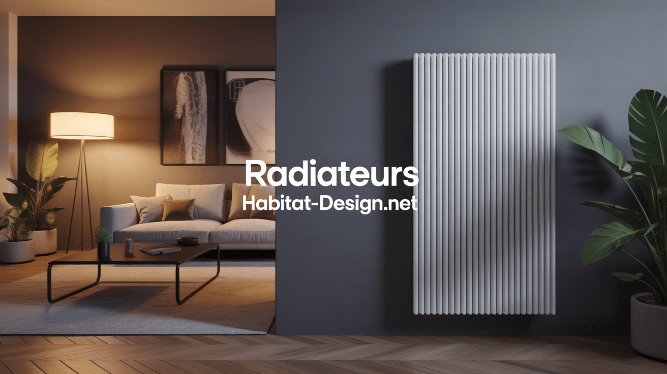 Radiateur design vertical dans intérieur moderne