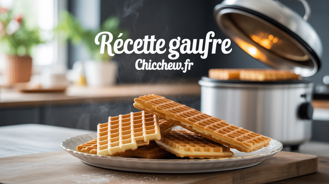 Gaufres dorées recette chicchew.fr sur assiette blanche