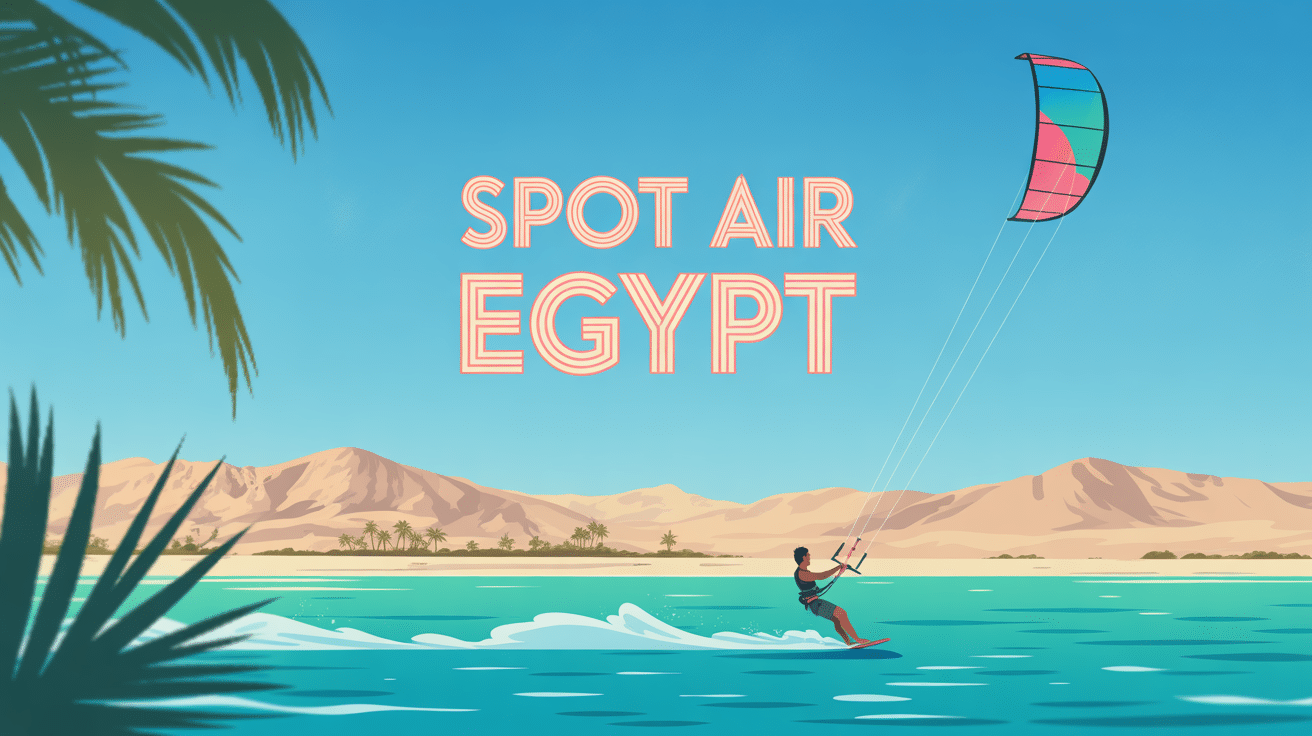 Kitesurfeur en Égypte, eaux turquoise, montagnes désertiques