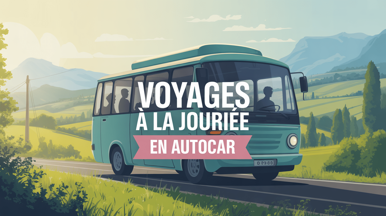 Autocar sur route de campagne ensoleillée