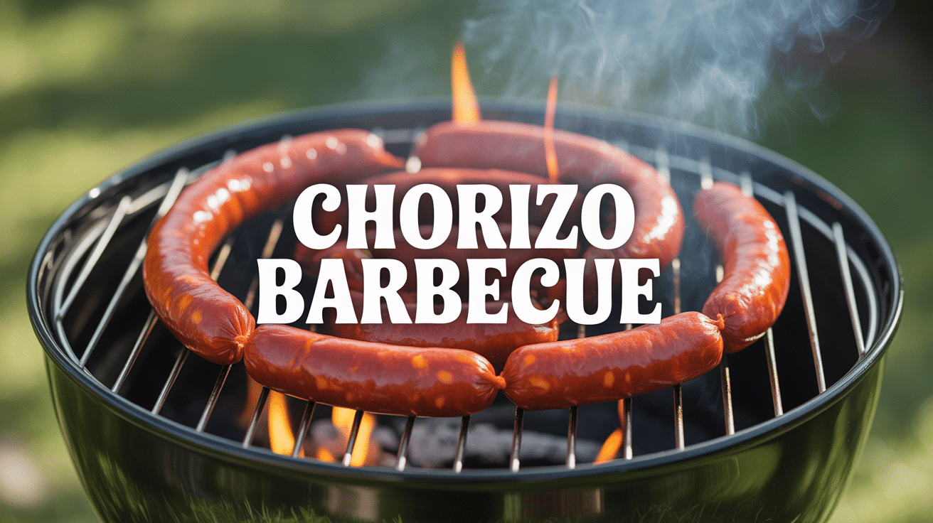 saucisses chorizo barbecue sur grill en flamme