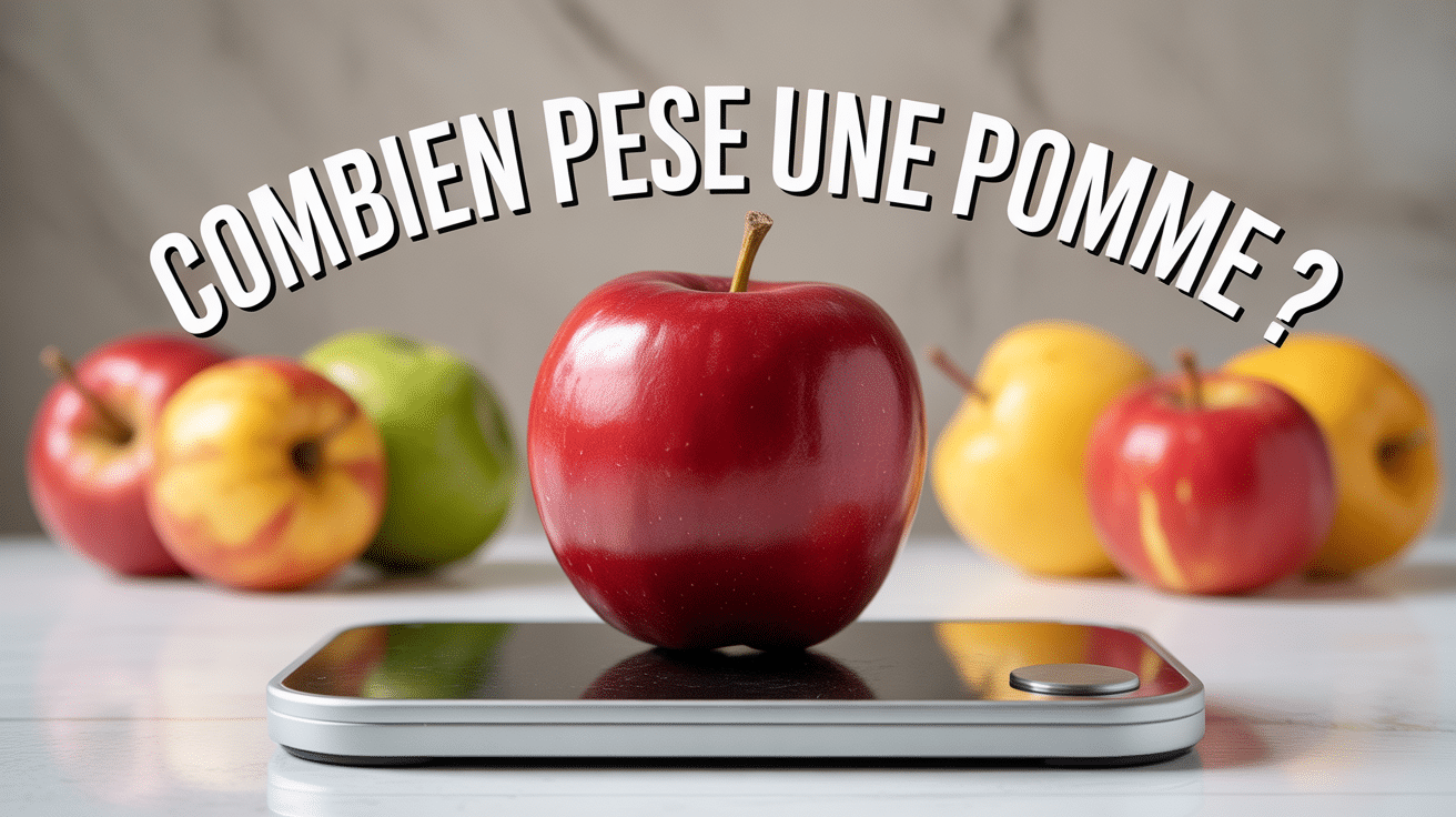 Combien pese une pomme sur balance moderne