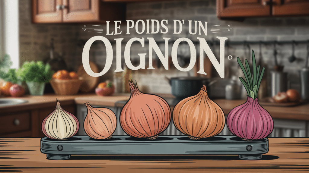 poid 1 oignon sur balance cuisine
