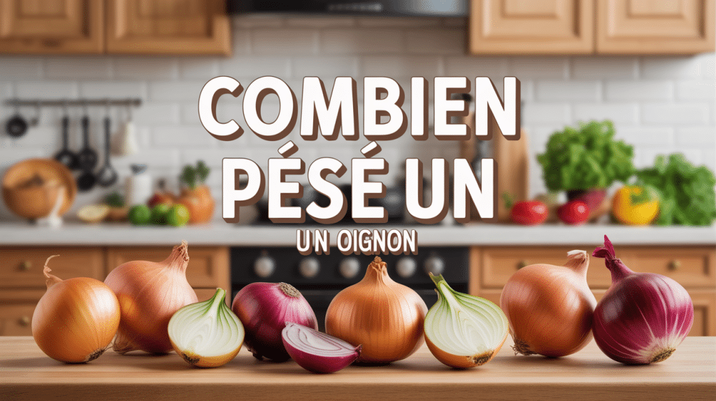 Balance cuisine avec oignons, poids oignon affiché