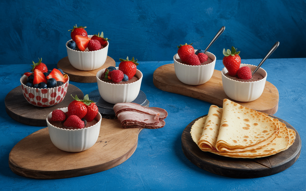 Bar garnitures crepes party sucré salé