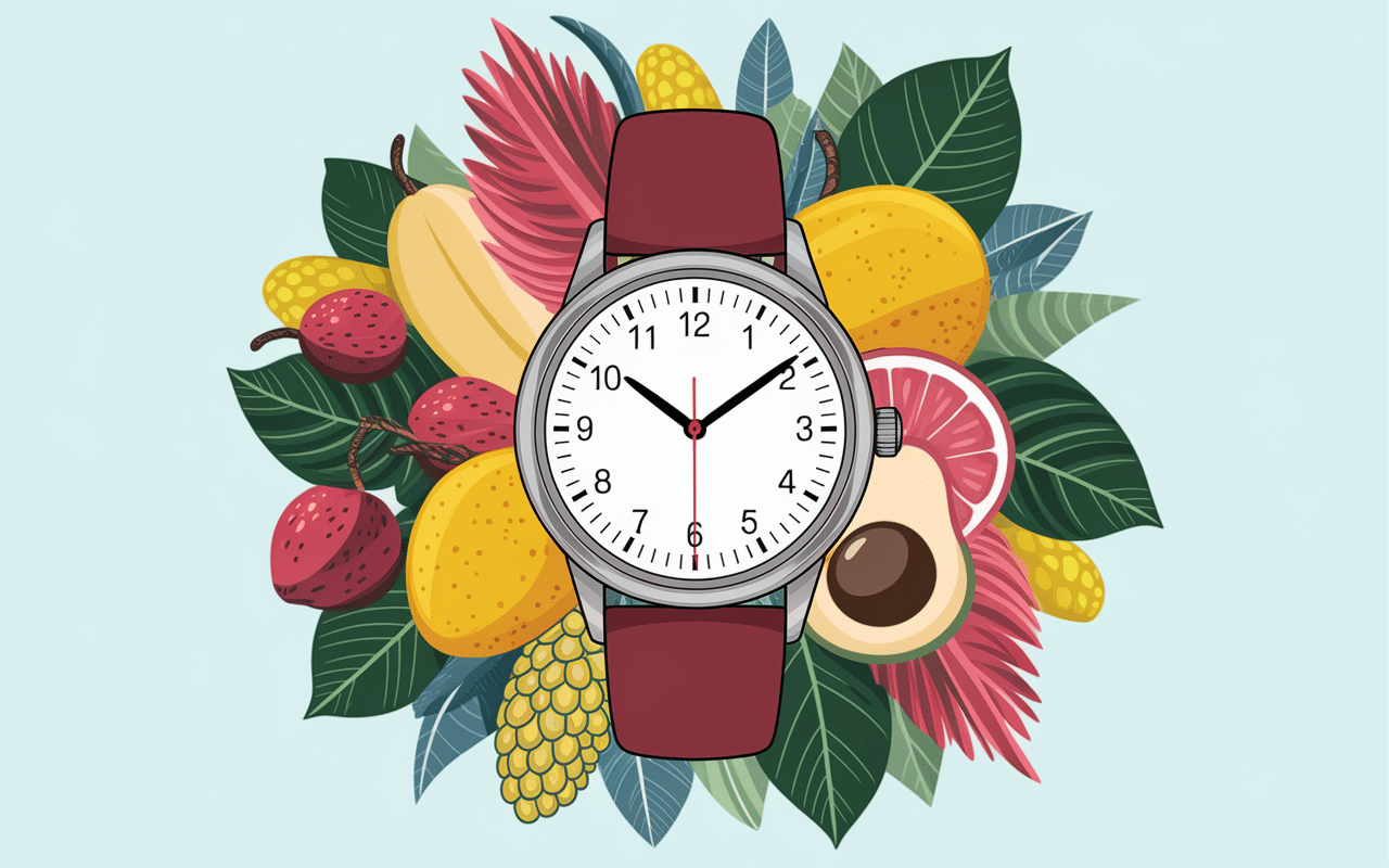 Horloge avec fruits recherche fruit en y