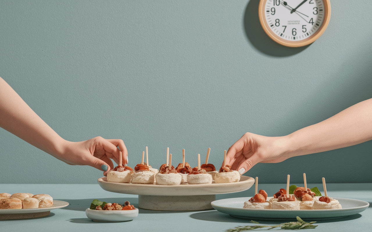 Amuse-gueule froid à faire la veille mains préparation