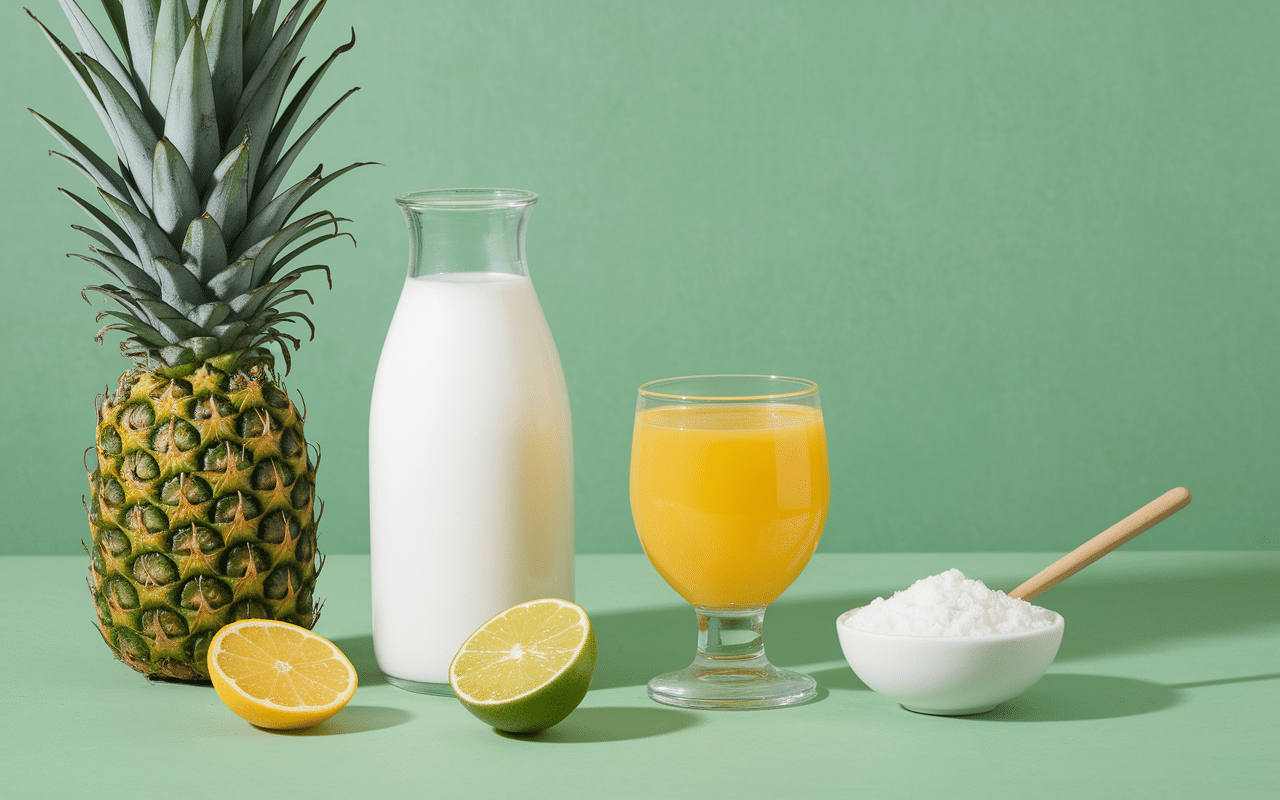 Ingrédients frais pina colada sans alcool cuisine