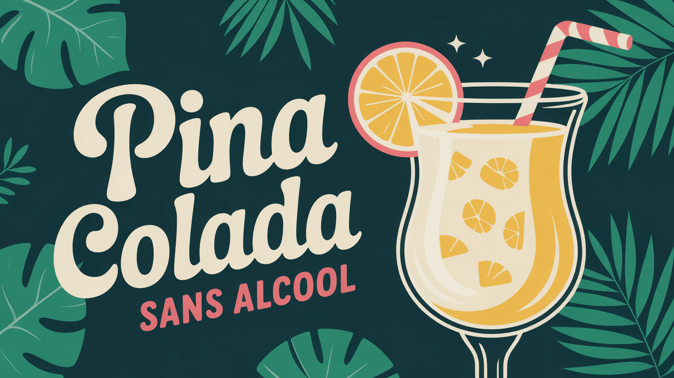 Verre de pina colada sans alcool décoré ananas et cerise
