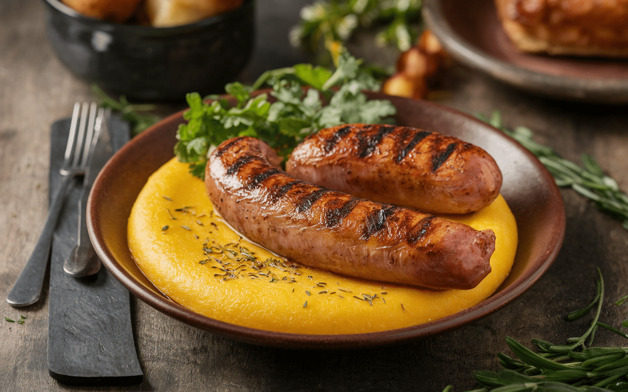 figatelli grillé avec polenta repas