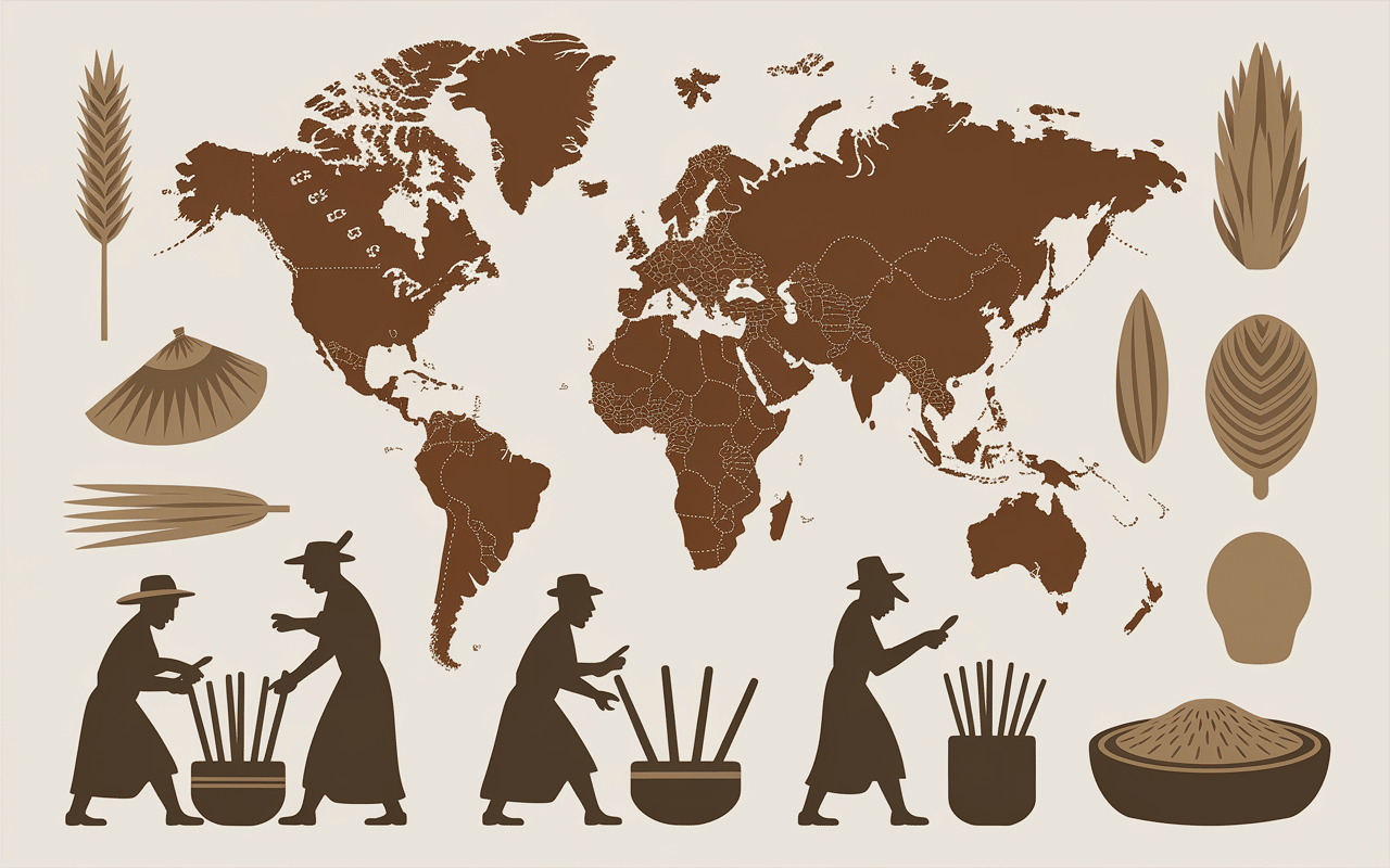 Origines des types de pates illustrées sur une carte