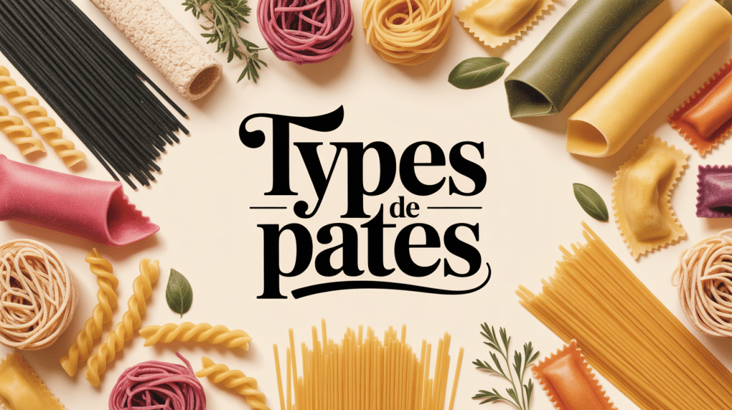Variétés de types de pates disposées artistiquement