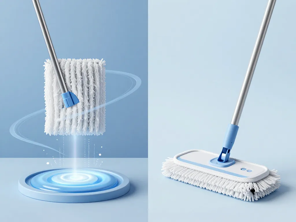 comparaison balai en microfibres et traditionnel capture poussière