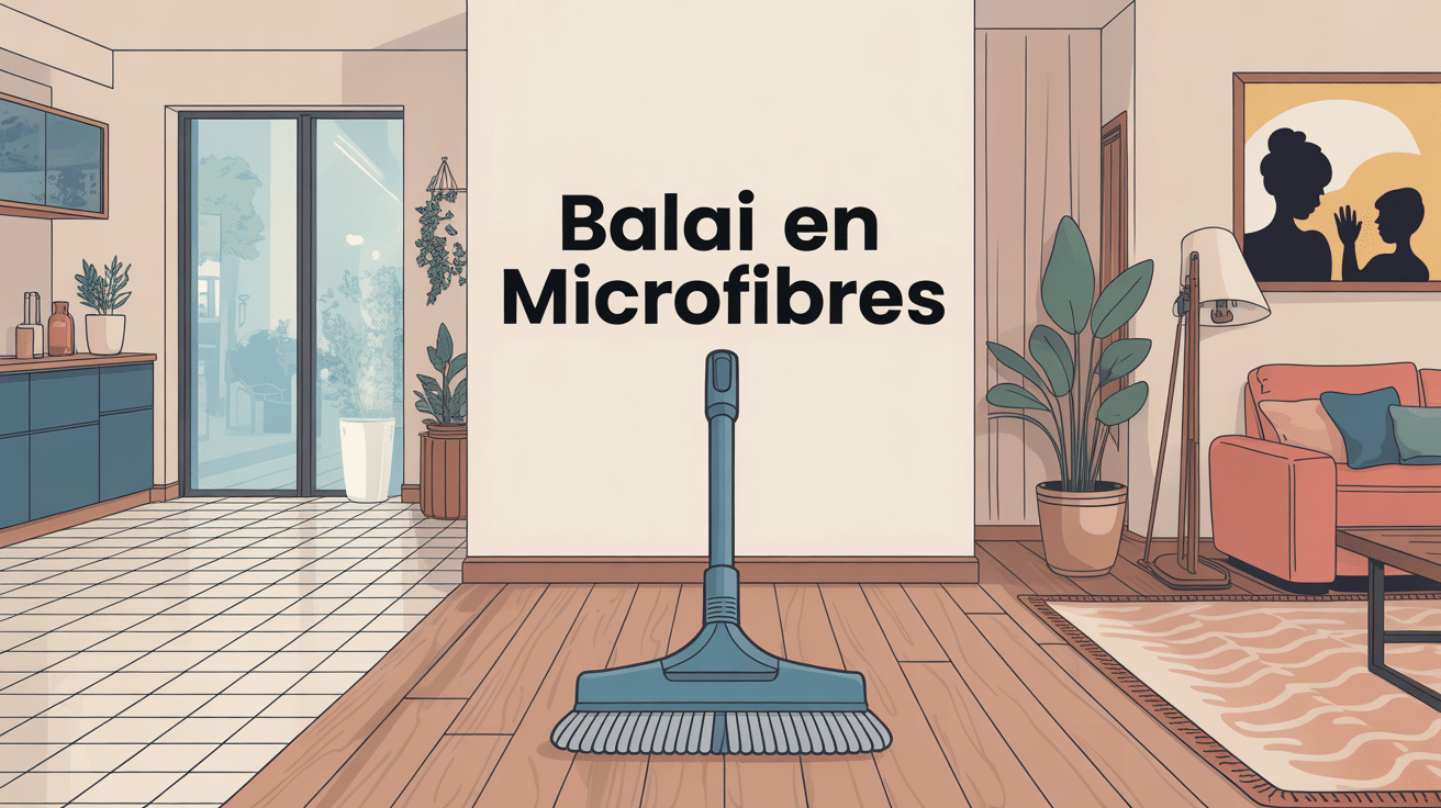 balai en microfibres sur différents sols domestiques
