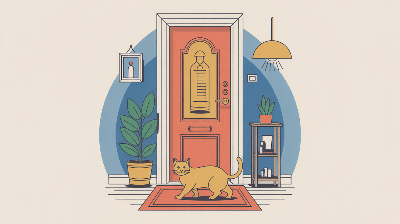 Illustration chatière et isolation dans porte d'entrée