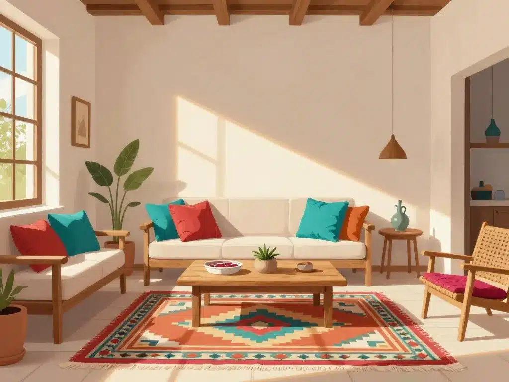 deco mexicaine intérieur équilibré couleurs et matières
