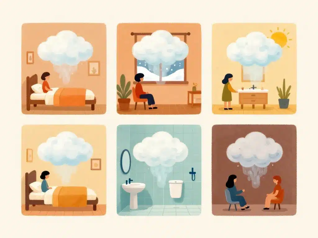 déshumidificateur combien de temps par jour illustration pièces saisons