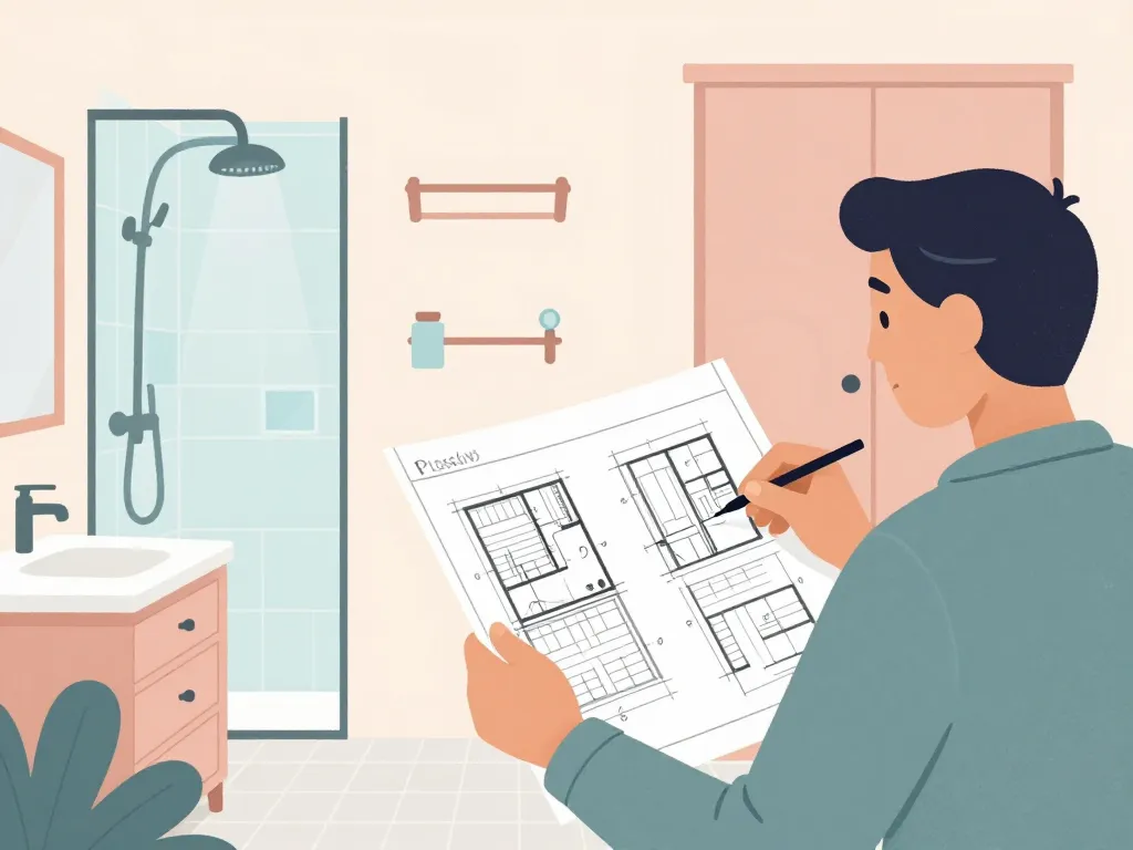 plan dressing dans salle de bain organisation