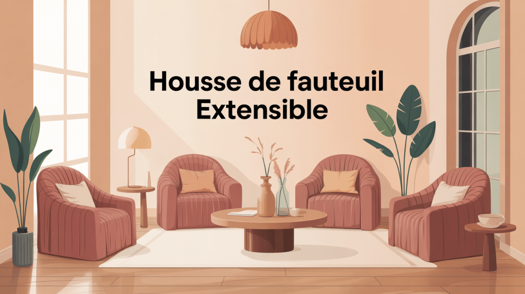 housse de fauteuil extensible sur fauteuils élégant salon