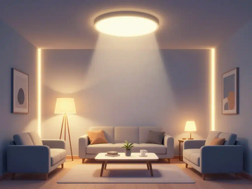 luminaire salon moderne diagramme types d'éclairage