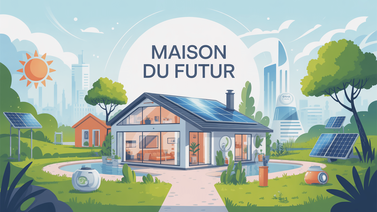 illustration maison du futur moderne écologique