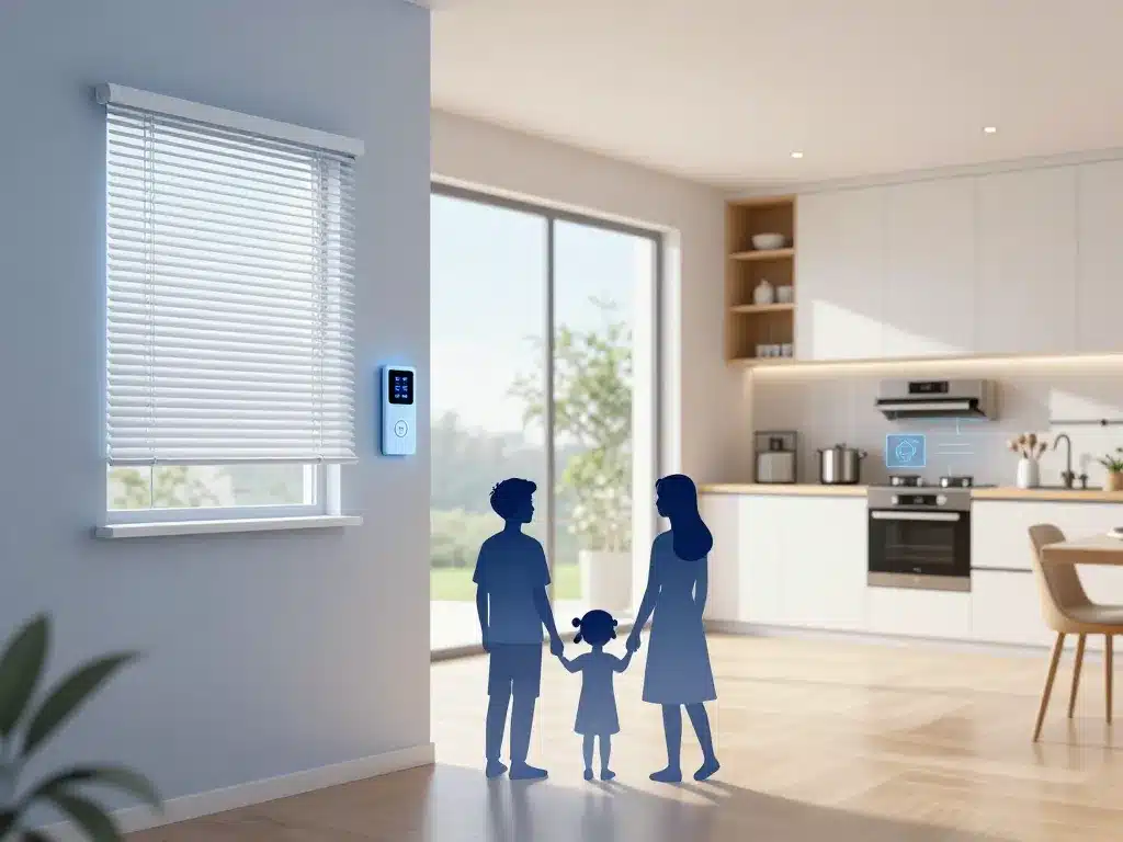 scène famille maison du futur vie quotidienne