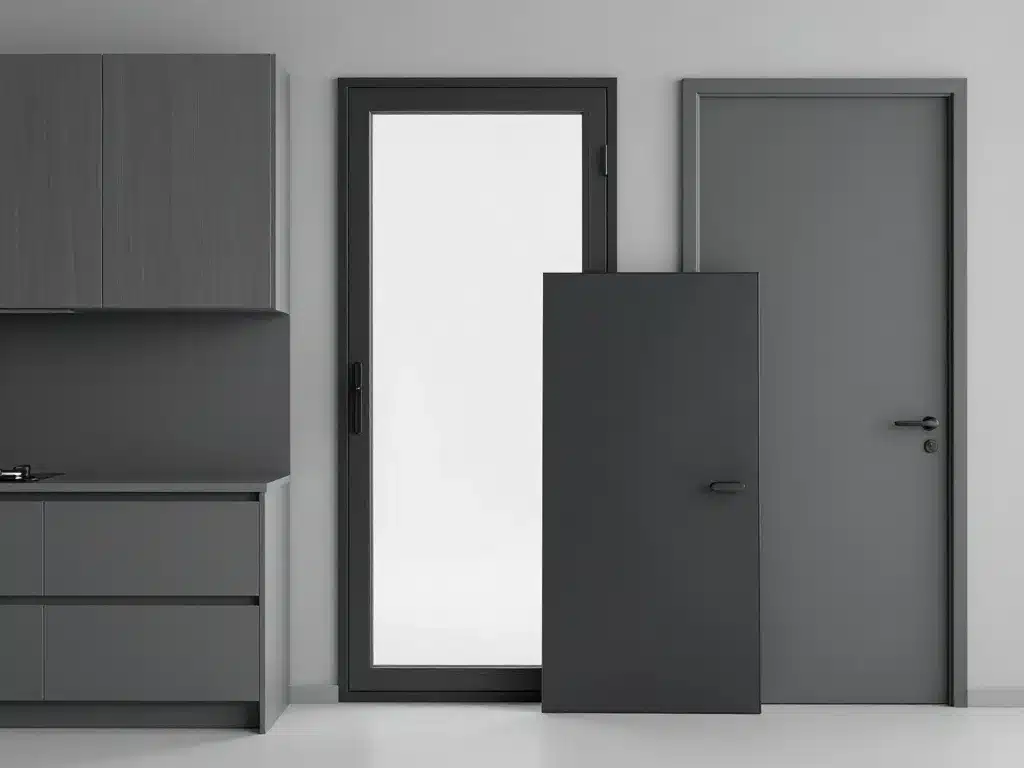 Cuisine, fenêtre et porte couleur gris anthracite finition mate et satinée