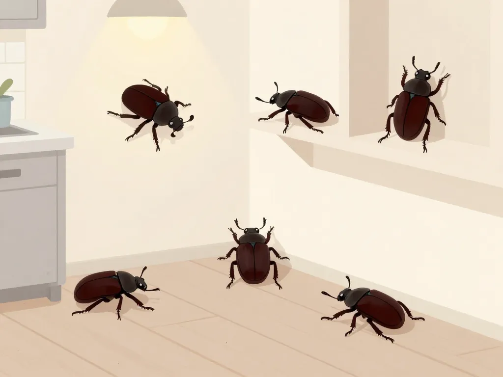 Différents scarabées noirs dans la maison, identification simple