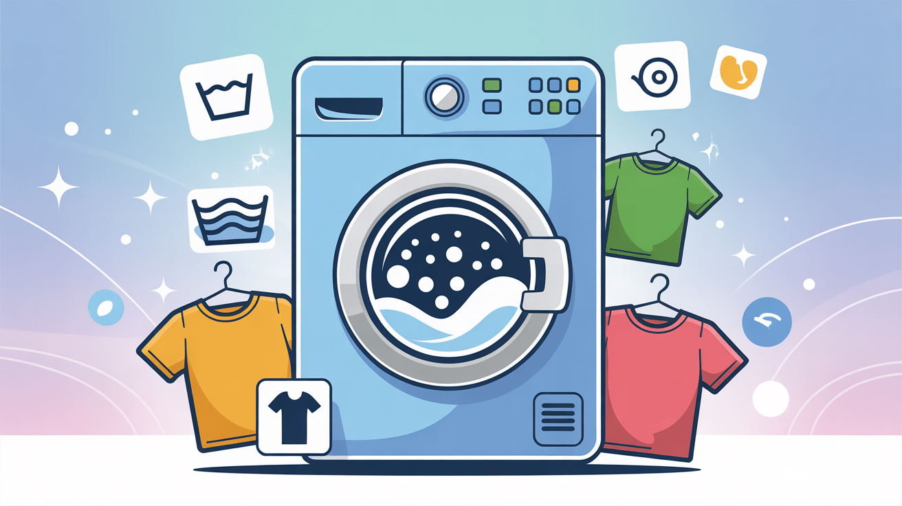 symboles machine a laver et pictogrammes vêtements