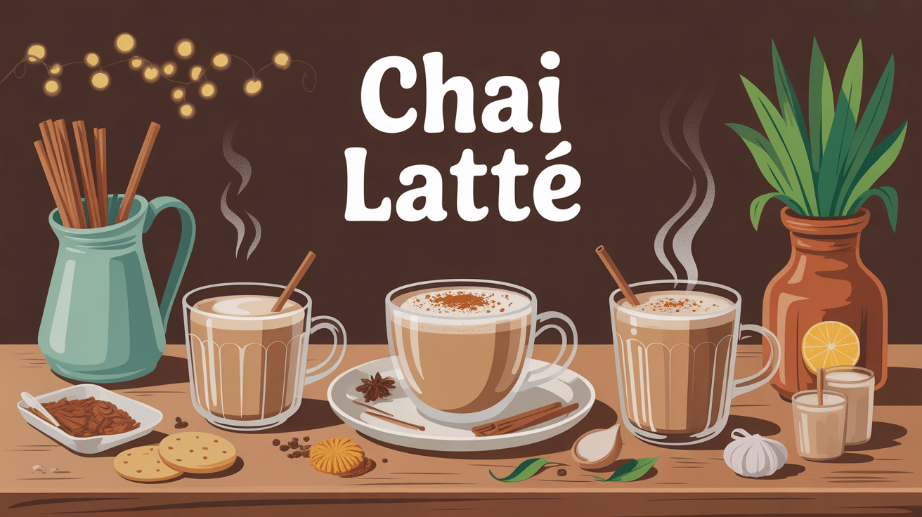 chai latte dans des tasses ambiance épicée et cosy