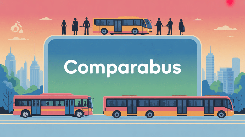Illustration Comparabus comparaison transports bus train covoiturage