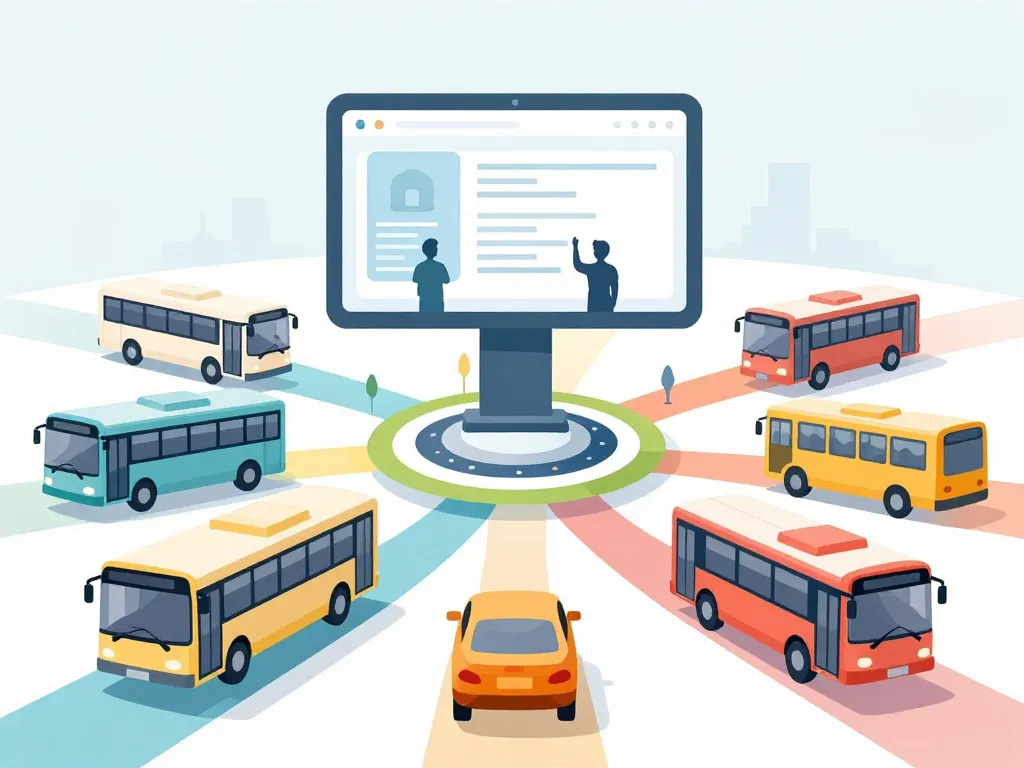 Comparabus en un coup d’œil illustration plateformes transports