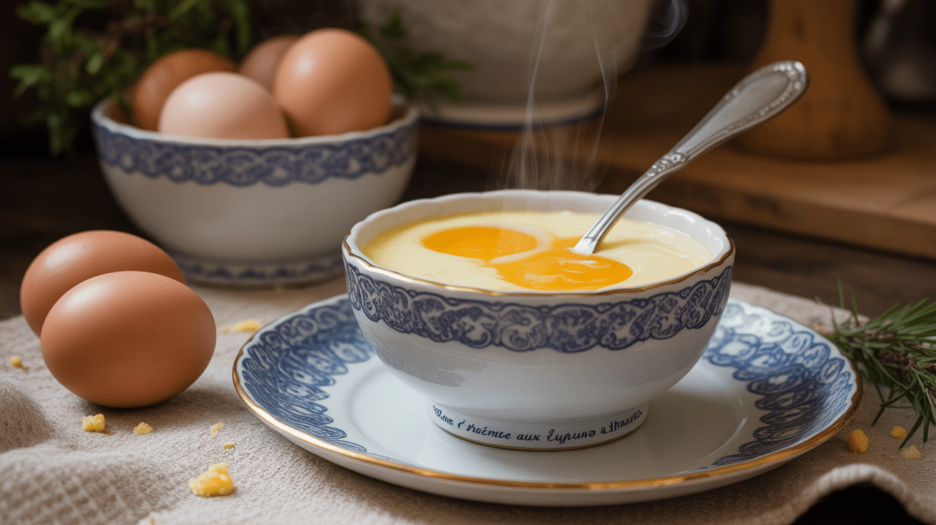 creme aux oeufs maison dans ramequin blanc