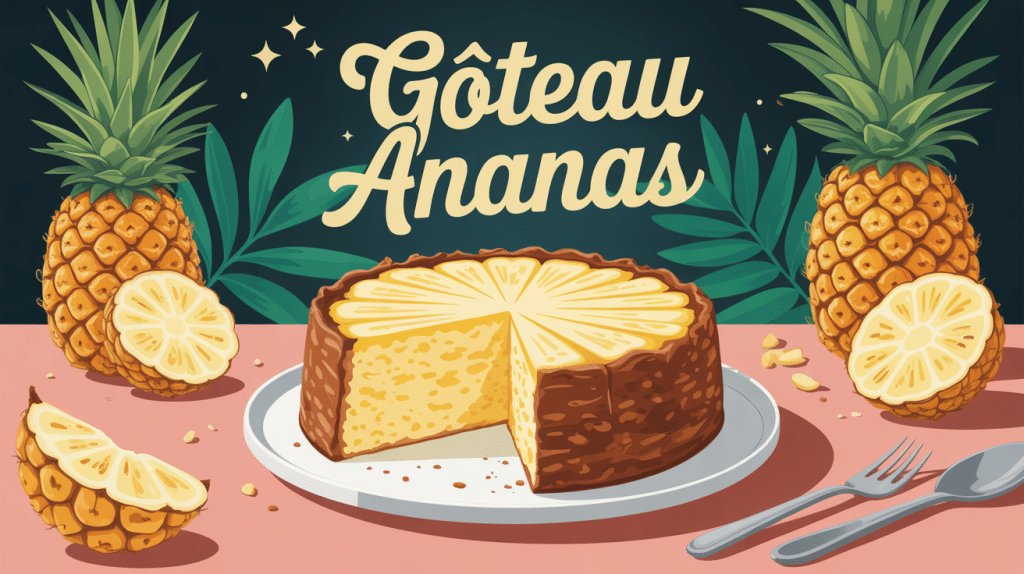gateau ananas doré ambiance chaleureuse
