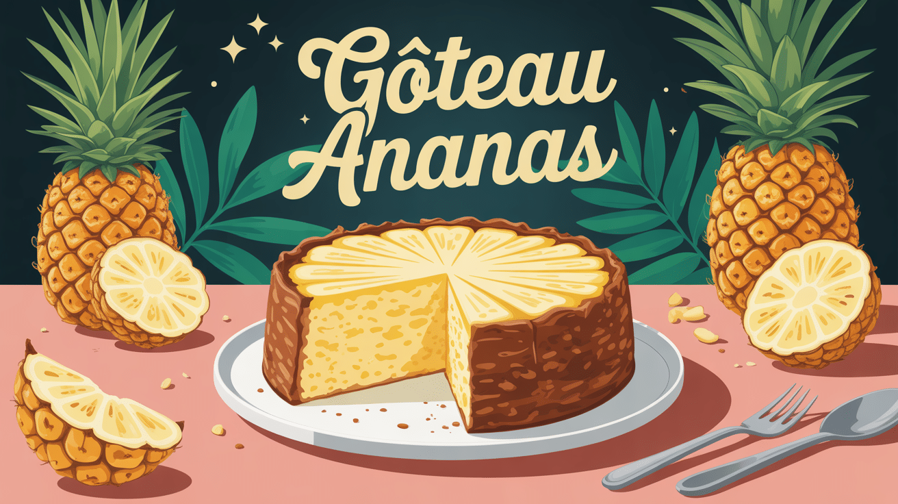 gateau ananas doré ambiance chaleureuse