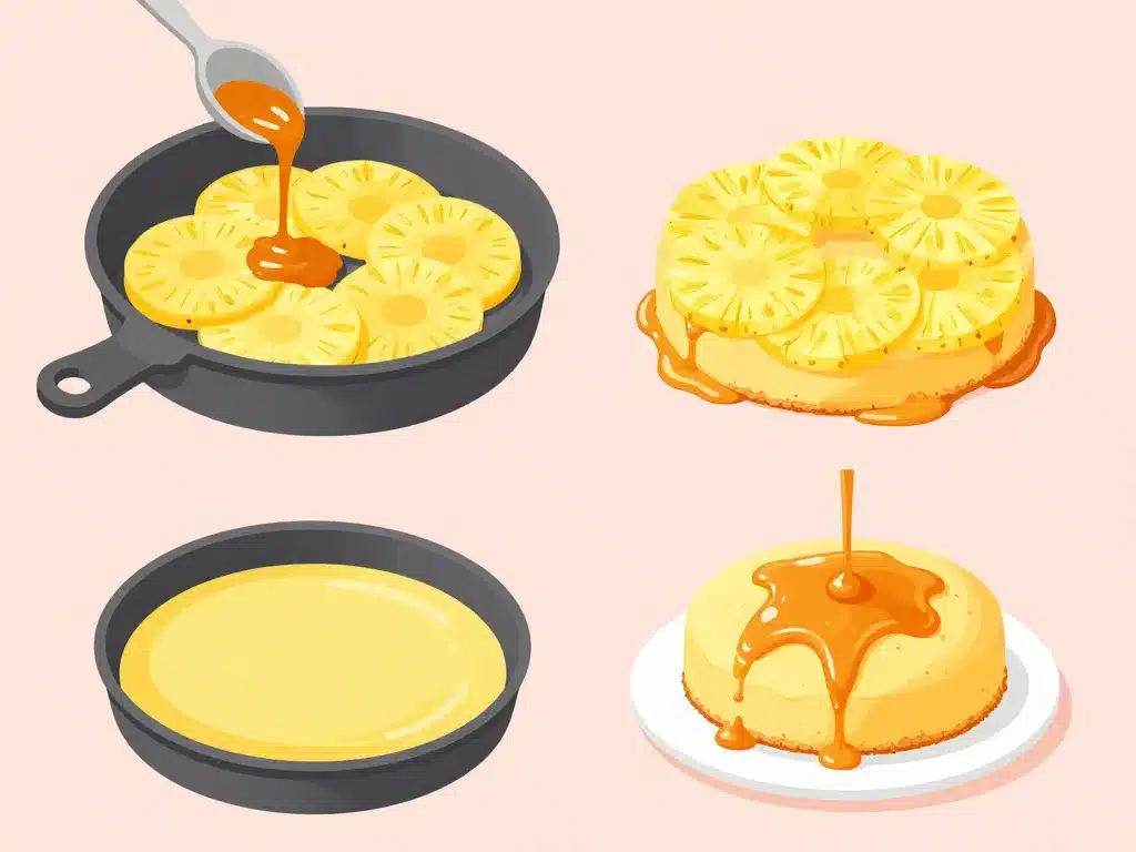 étapes gateau ananas renversé preparation