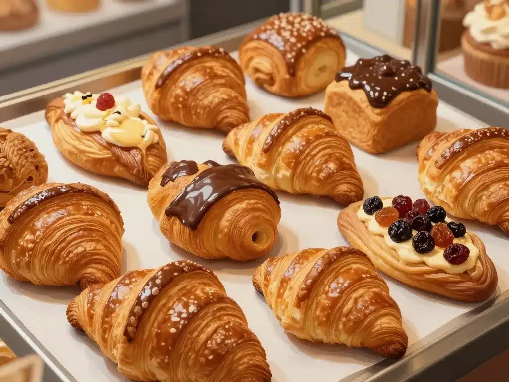 diversité viennoiserie formes et textures boulangerie
