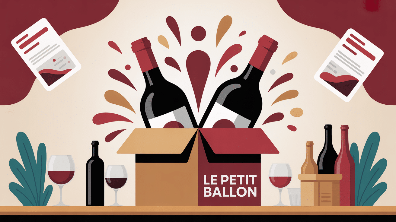 illustration le petit ballon box vin table conviviale