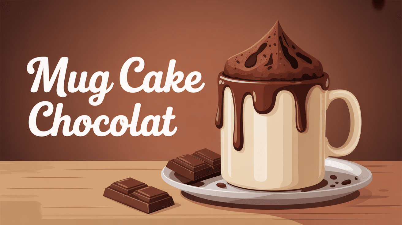 mug cake chocolat fondant sur table cosy