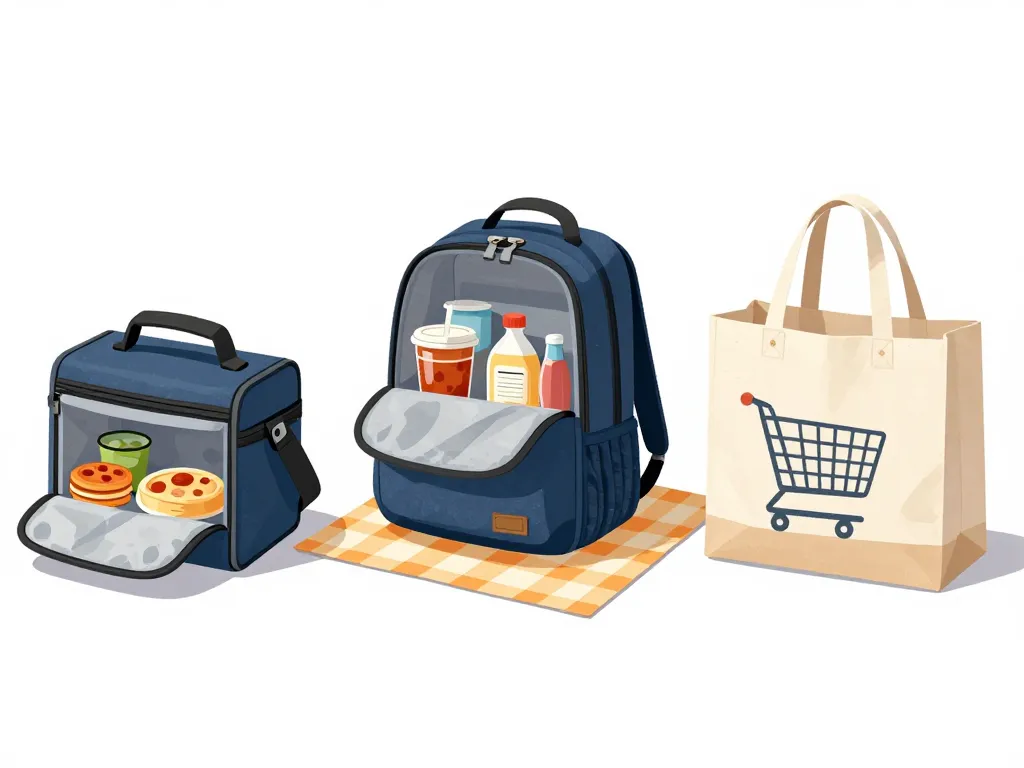 Trois sacs isothermes pour bureau pique-nique courses