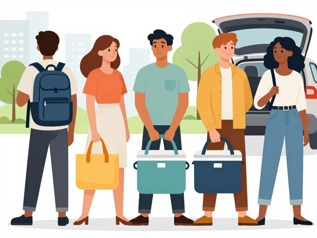 Personnes avec différents styles de sac isotherme