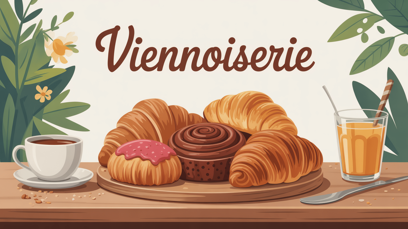 assortiment viennoiserie françaises petit-déjeuner convivial