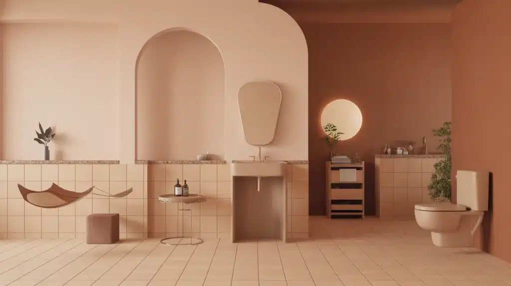 Décoration des WC tendance 2024 : couleurs terreuses, laiton et cocon