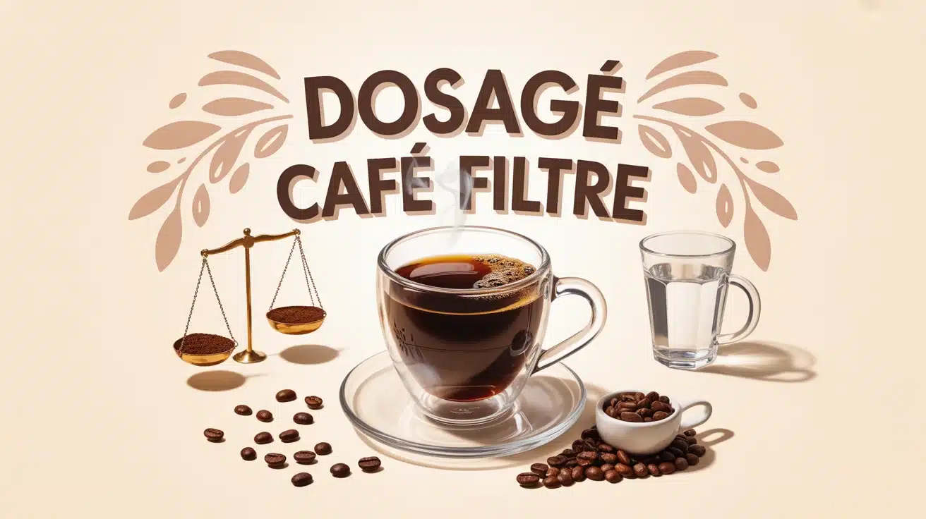 tasse de café filtre fumante avec grains et balance