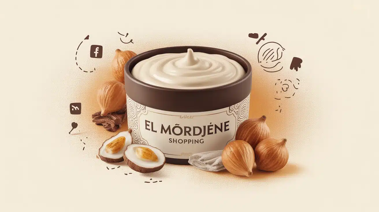 Pot de creme de noisettes El Mordjene shopping avec noisettes grillees