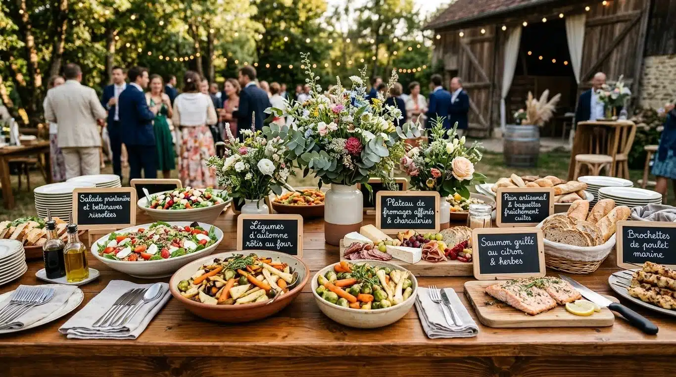 Buffet de mariage champêtre et économique
